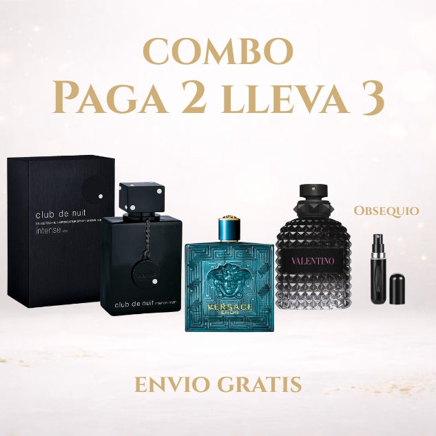 Kit 3 perfumes Eros + Club de nuit + Valentino Borninroma