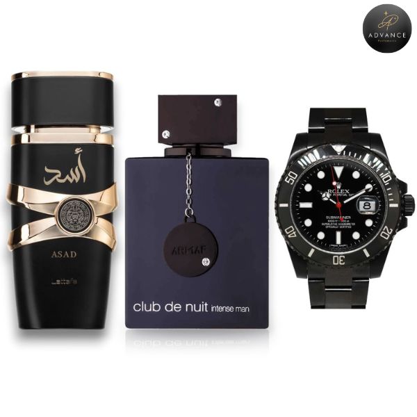 PERFUMES ASAD+CLUBTHENUIT+RELOJ