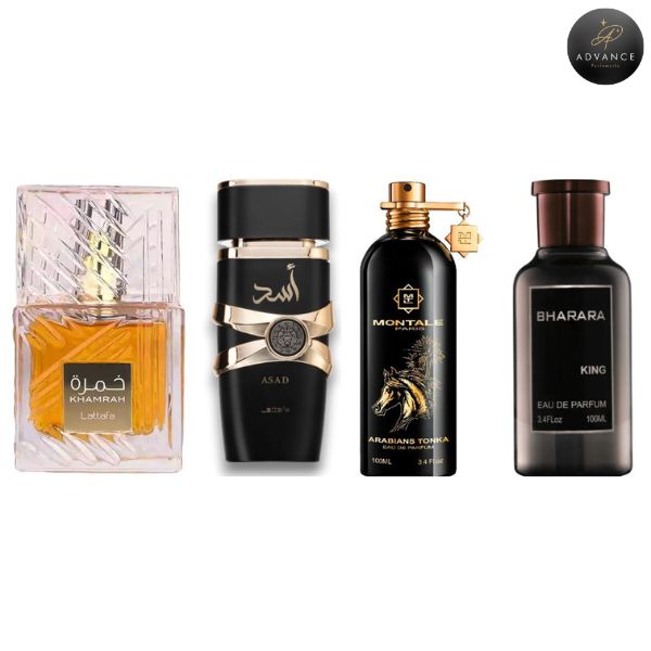KIT 4 PERFUMES (KHAMRAH+TONKA+ASAD+BHARARA)