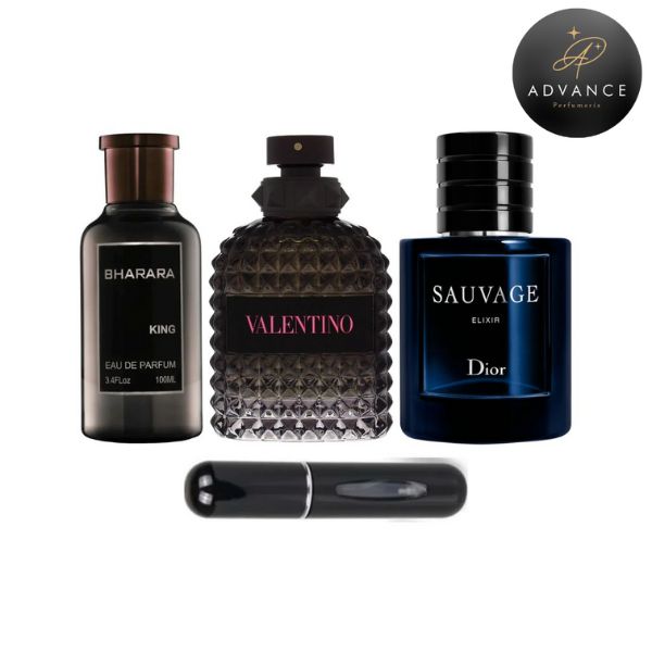 KIT 3 PERFUMES (BHARARAKING+BORNINROMA+SAUVAGELIXIR)