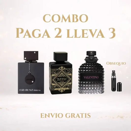 KIT 3 PERFUMES (ValentinoBornInRoma+ClubNuit+OudForGlory)