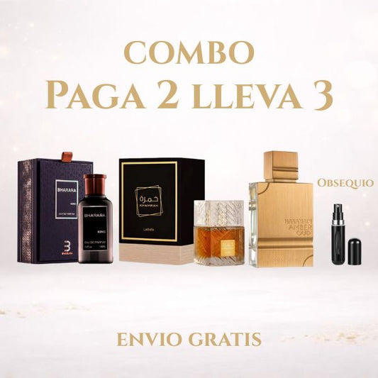 KIT 3 PERFUMES (AMBERGOLD+KHAMRAH+BHARARA)
