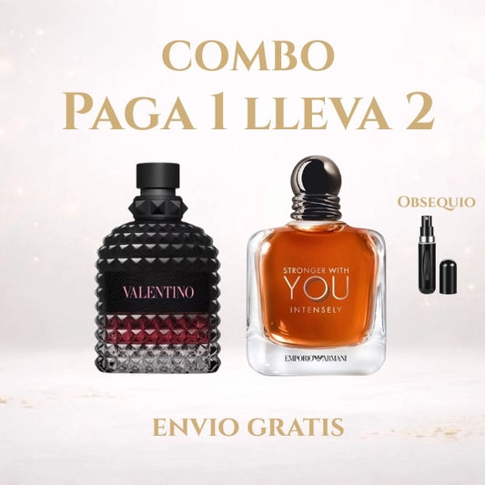 DÚO PERFUMES ( Valentino intense + Stronger Intensely ) + Obsequio