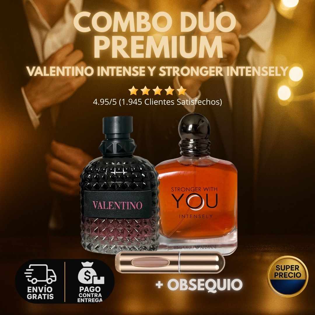 DÚO PERFUMES ( Valentino intense + Stronger Intensely ) + Obsequio