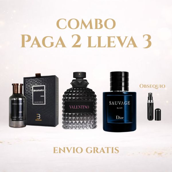 KIT 3 PERFUMES (BHARARAKING+BORNINROMA+SAUVAGELIXIR)