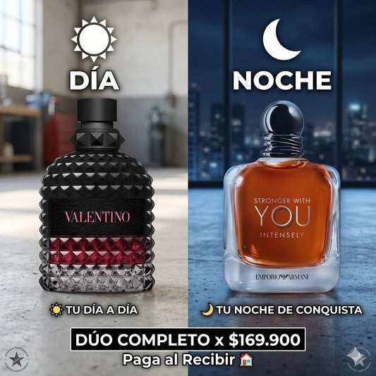 Duo Exclusivo Valentino intense + Stronger Intensely + Atomizador de Lujo GRATIS