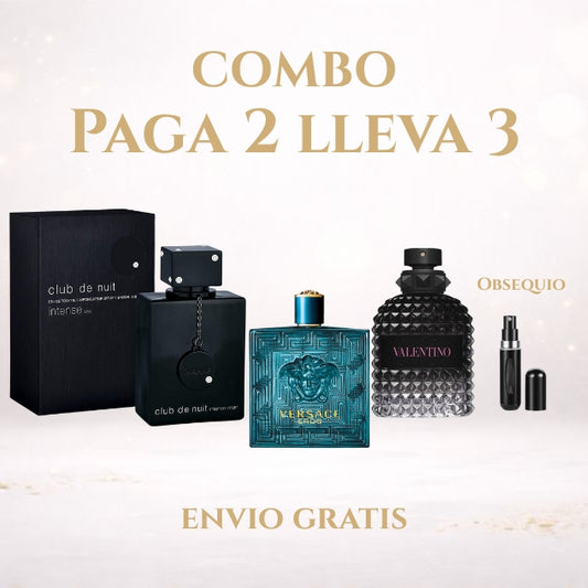 Kit 3 perfumes Eros + Club de nuit + Valentino Borninroma