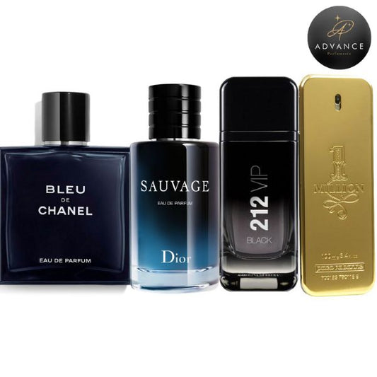 KIT 4 PERFUMES (BLEU+SAUVAGE+VIPBLACK+ONEMILLION)