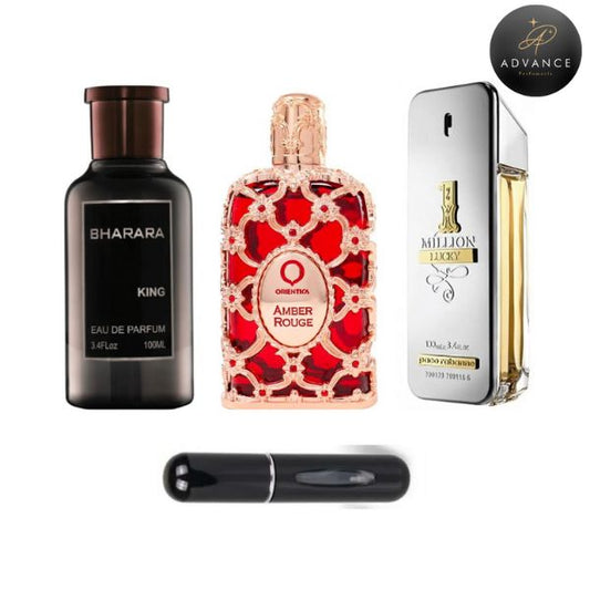 KIT 3 PERFUMES (Bharara + Amber Rouge + One Lucky)