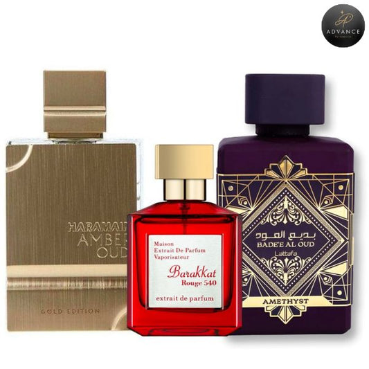 KIT 3 PERFUMES (AMBERGOLD+ROUGE540+AMETHYST)