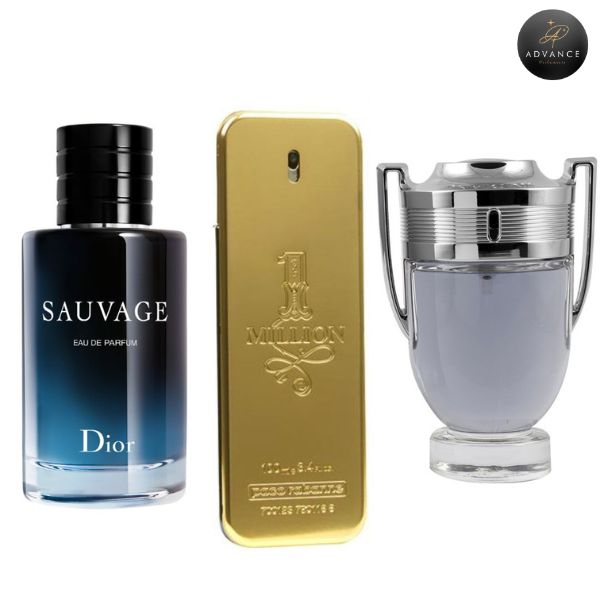 KIT 3 PERFUMES (SAUVAGE + ONE + MILLION + INVICTUS)
