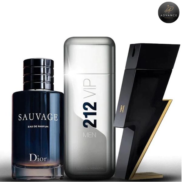 KIT 3 PERFUMES (SAUVAGE + VIPMEN + BADBOY)