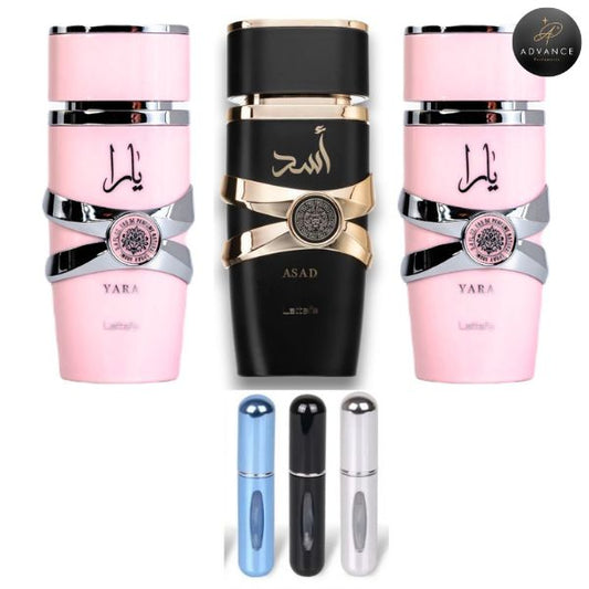 KIT 3 PERFUMES (2 YARAS + ASAD)