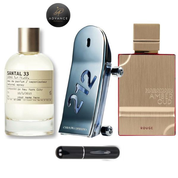 KIT 3 PERFUMES (SANTAL+212HEROES+AMBERGOLD)