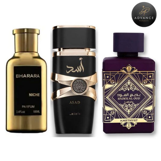 KIT 3 PERFUMES (BHARARANICHE+ASAD+AMETHYST