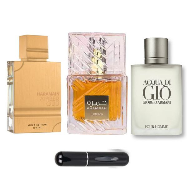 KIT 3 PERFUMES (AMBERGOLD+KHAMRAH+ACQUAGIO)