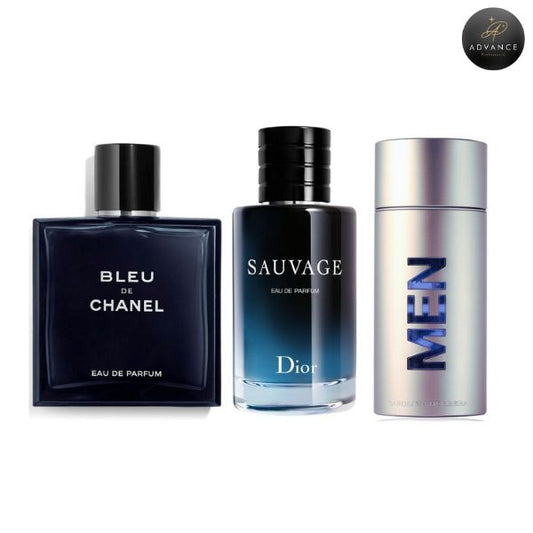 KIT 3 PERFUMES (BLEU+SAUVAGE+212 MEN)