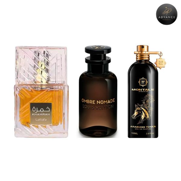 KIT 3 PERFUMES (KHAMRHACAJA+OMBRENOMADA+TONKA)