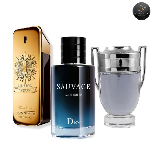 KIT 3 PERFUMES (MILLIONPARFUM+SAUVAGE+INVICTUS)