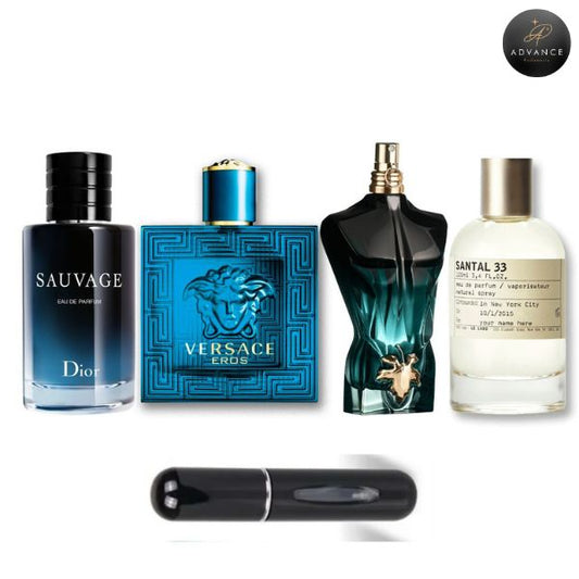KIT 4 PERFUMES (SAUVAGE+EROS+LEBEAULEPARFUM+SANTAL)