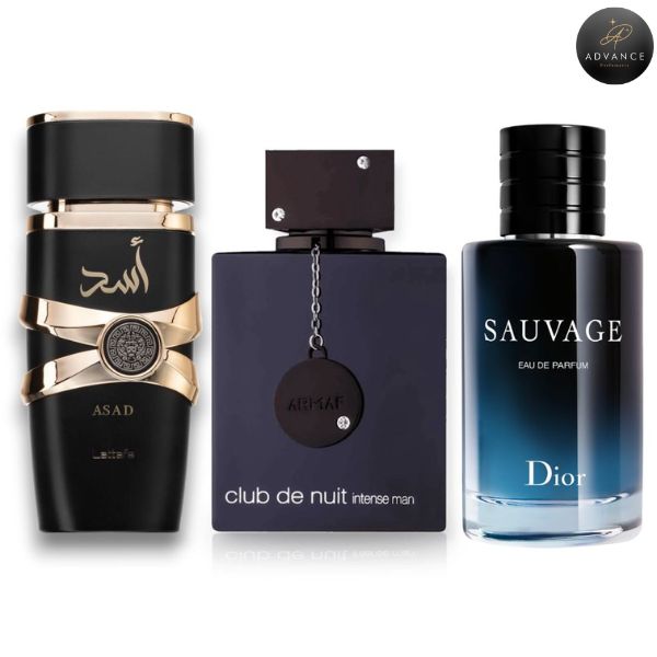 KIT 3 PERFUMES ASAD+CLUBTHENUIT+SAUVAGE