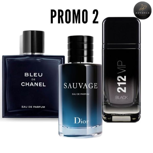 KIT 3 PERFUMES (SAUVAGE+VIPBLACK+BLEU)
