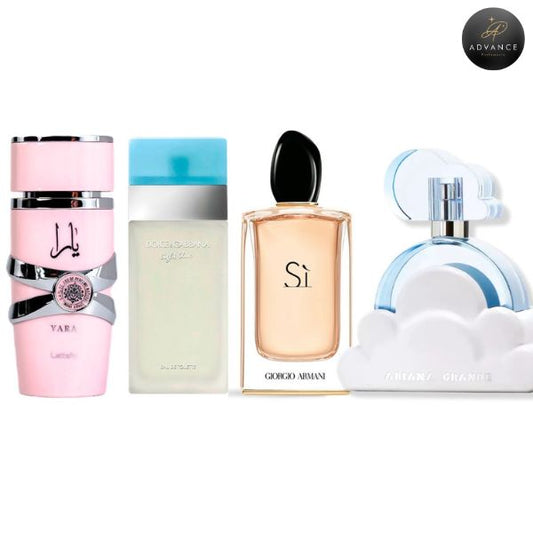 KIT 4 PERFUMES (YARA+CLOUD+LIGHTBLUE)