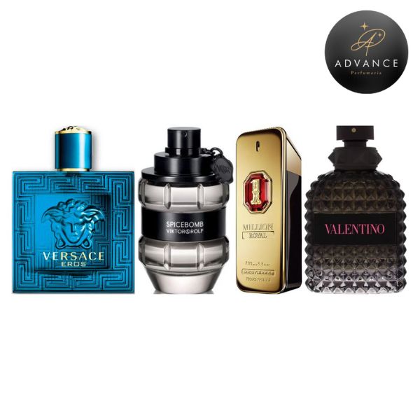 KIT 4 PERFUMES (EROS+ONEROYAL+BORNINROMA+SPICEBOMBVIC 100ML)