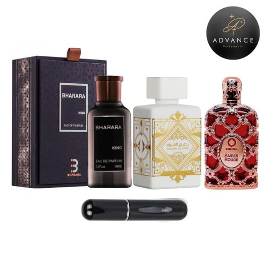 KIT 3 PERFUMES (BHARARAESTUCHE+HONORGLORY+ROUGE)