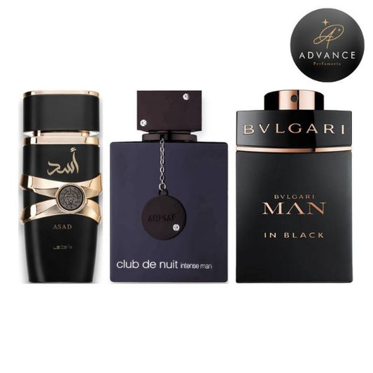 KIT 3 PERFUMES (ASAD+BVLGARIMANBLACK+CLUBFULL)