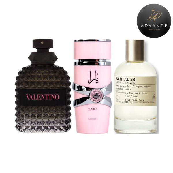 KIT 3 PERFUMES  (BORNINROMA+YARA+SANTAL33)