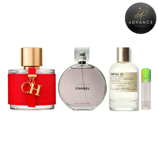 KIT 3 PERFUMES  (CHWOMAN+CHANCE+SANTAL33+PROBADOR)