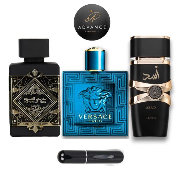 KIT 3 PERFUMES (OUDFORGLORY+EROS+ASAD)