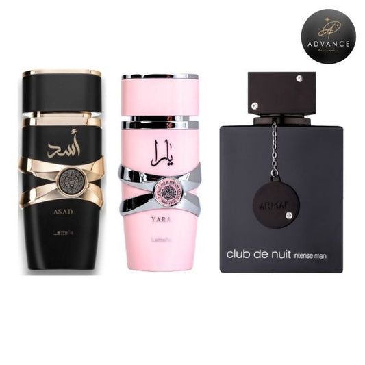KIT 3 PERFUMES (ASAD+YARA+CLUBNUIT)