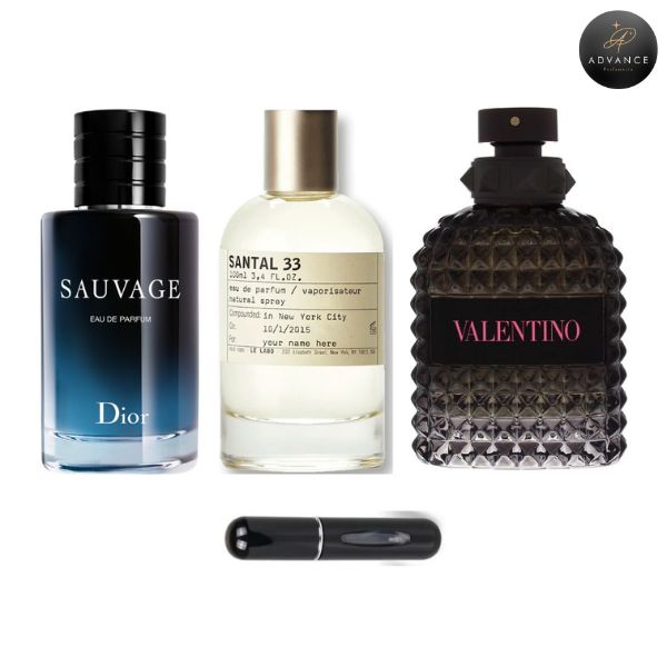 KIT 3 PERFUMES (SAUVAGE+SANTAL33+BORNINROMA)