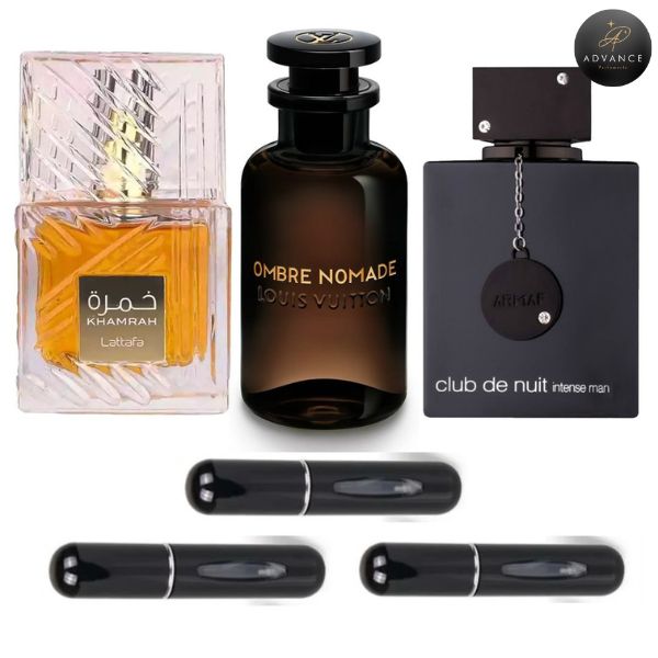 KIT 3 PERFUMES (KHAMRAH+OMBRENOMADE+CLUBNUIT)