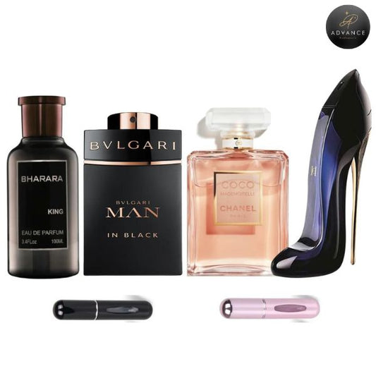 KIT 4 PERFUMES (BHARARA+MANINBLACK+CHANEL+GOODGIRL))