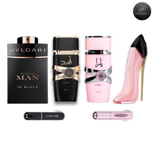 KIT 4 PERFUMES (MANINBLACK+ASAD+YARA+BLUSH)
