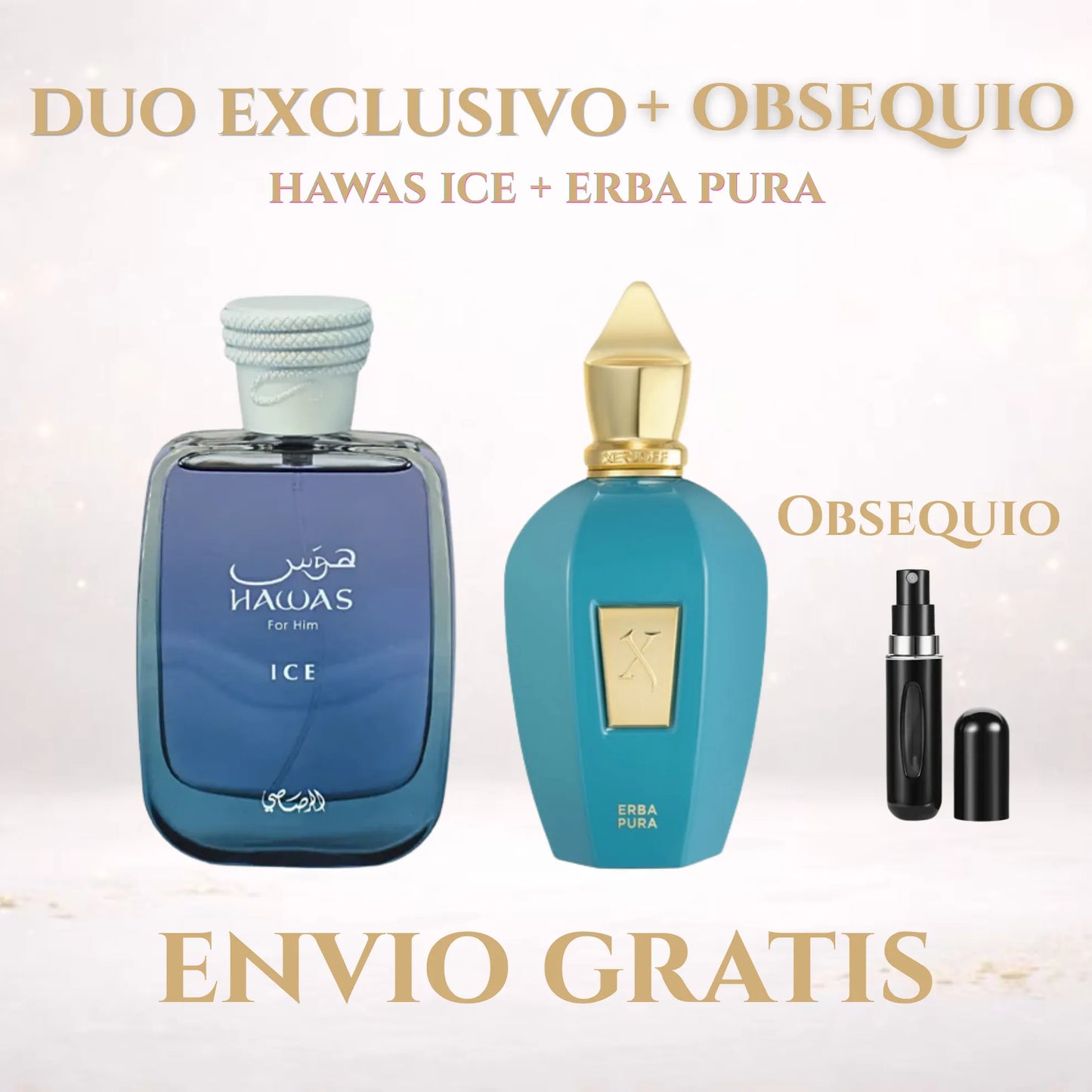 Dúo Exclusivo Erba Pura + Hawas Ice + Atomizador