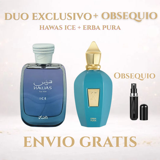 Dúo Exclusivo Erba Pura + Hawas Ice + Atomizador