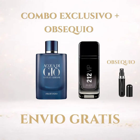 Combo Acqua Di Gio Profondo + 212 Vip Black + Obsequio